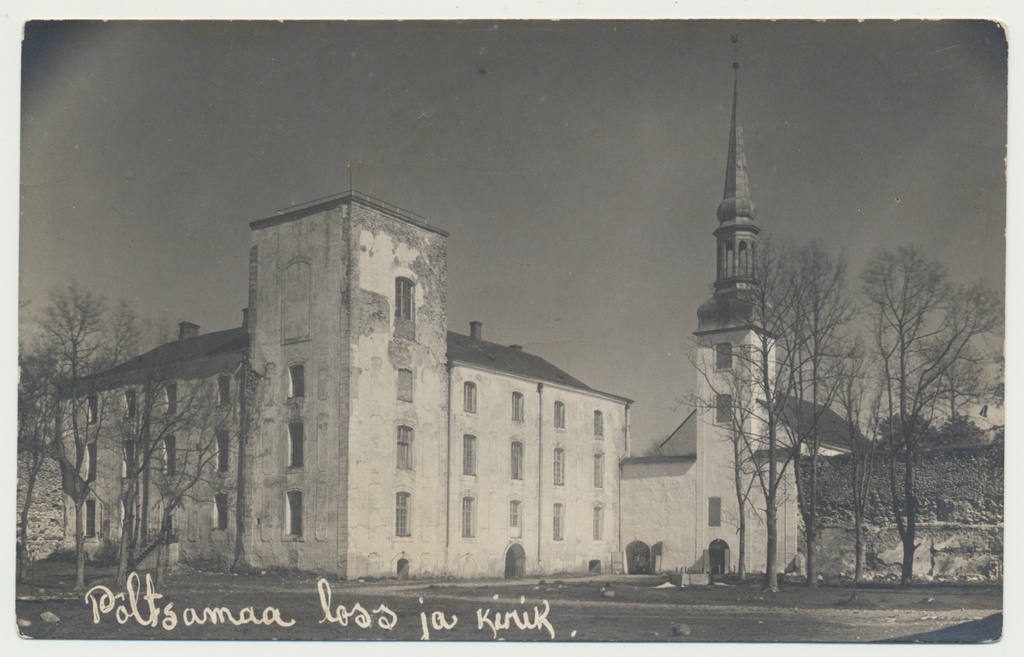 foto, Põltsamaa khk, Põltsamaa, loss, kirik, u 1925