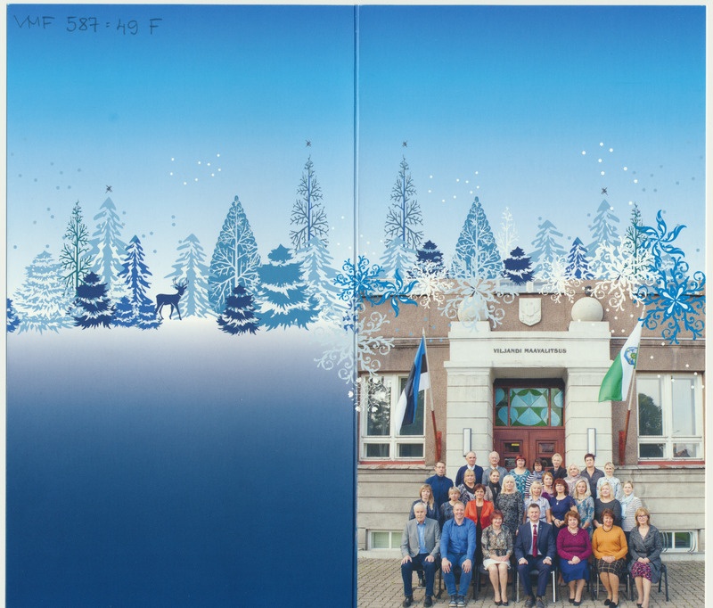 jõulukaart, Viljandi maavalitsus, töötajad, hoone, XII 2017