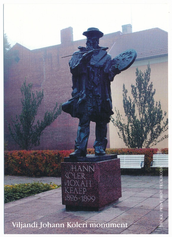 värviline postkaart, Viljandi, J.Köler'i monument 2005, foto Elmo Riig, trükk Print Best