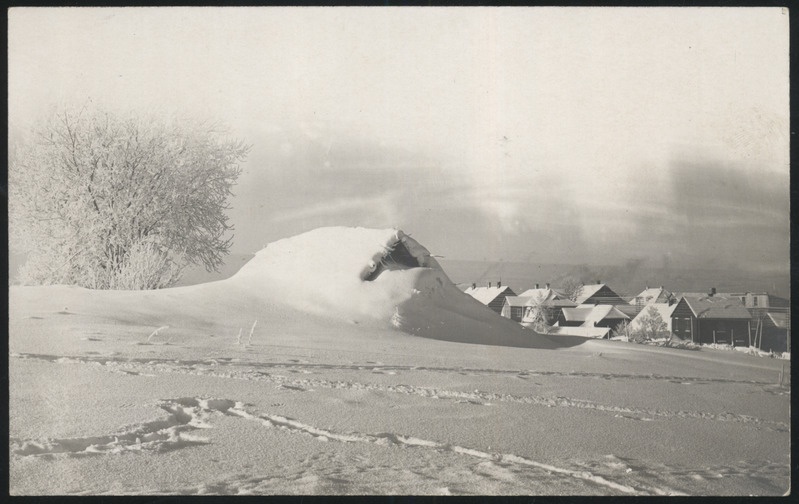 fotopostkaart, Halliste khk, Abja, Raudtee tn, talv, u 1935