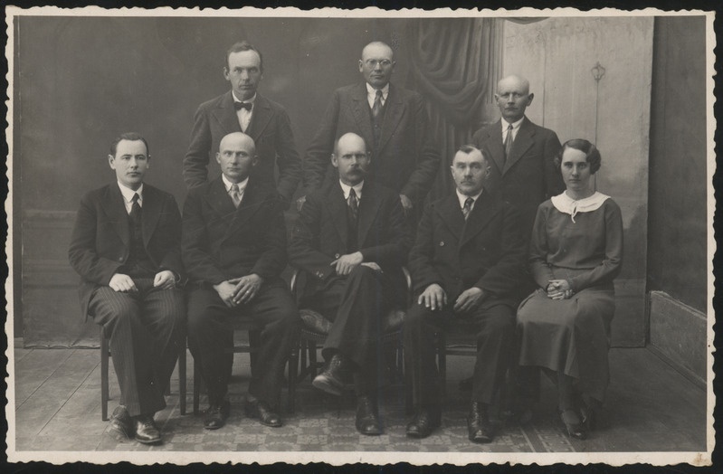 fotopostkaart, Suure-Jaani khk, Suure-Jaani, meierei, juhatus, grupp, u 1937