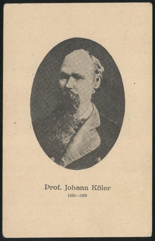 trükipilt, J. Köler, rinnaportree, u 1875, ovaalne, trükk u 1930, kirjastus Eesti Kunst, Wennad Konze, Tartu