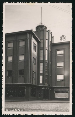 fotopostkaart, Viljandi, Tartu tn 11 nn EVE maja, torn, u 1939  duplicate photo