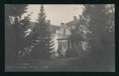 fotopostkaart, Viljandi, uus mõisahoone, 1923, foto J. Riet  duplicate photo