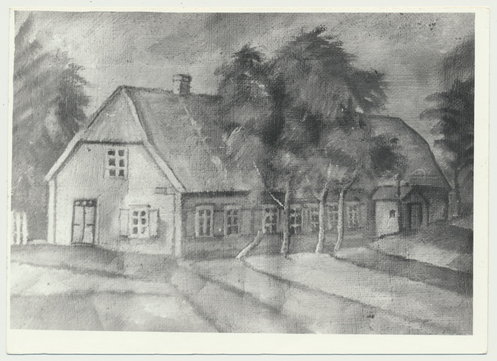 foto, Viljandi khk, Arumetsa algkool, repro O. Kangilaski maalist