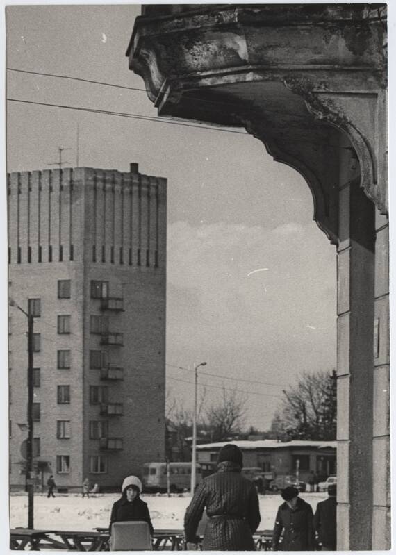foto, Viljandi, veetorn, turuplats, talv, 1977, foto E. Veliste