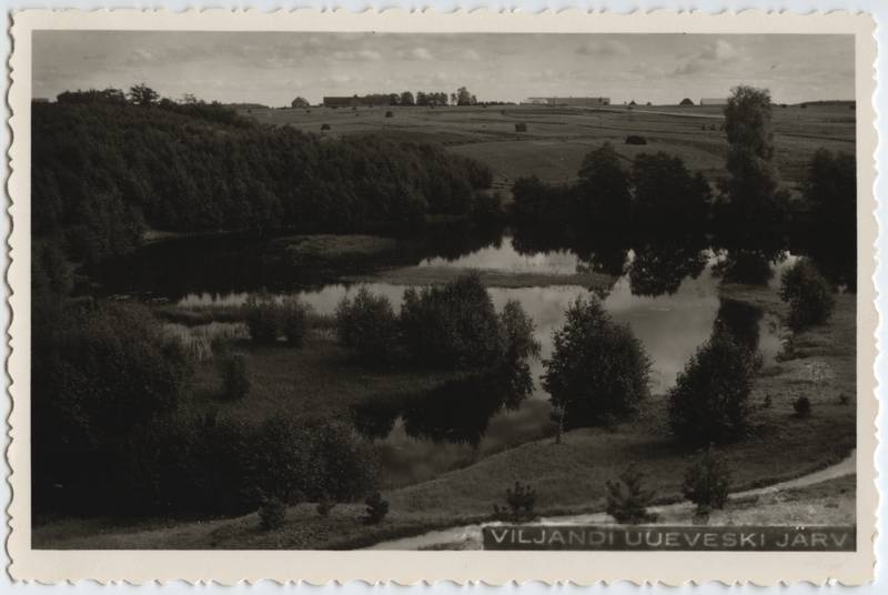 fotopostkaart, Viljandi, Uueveski järv, Peetrimõisa, u 1938, foto M. Teng