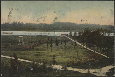 trükipostkaart, Viljandi, järv, supelusemajad, harjutusväljak (sõjaväe), koloreeritud, u 1910, Verlag von E. Ring  duplicate photo