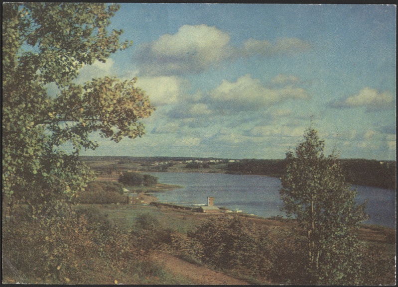 fotopostkaart, Viljandi, järv, ümbrus, lossimägedest Viiratsi suunas, värviline, u 1970, foto E. Veliste