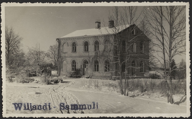 fotopostkaart, Viljandi, Sammuli, elamu, järve vastaskallas, 03.1950