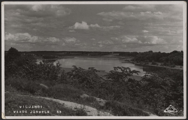 fotopostkaart, Viljandi, järv, Mädalepik, Tartu mnt, Viiratsi mägi, Kaevumäe poolt, u 1915, foto J. Riet