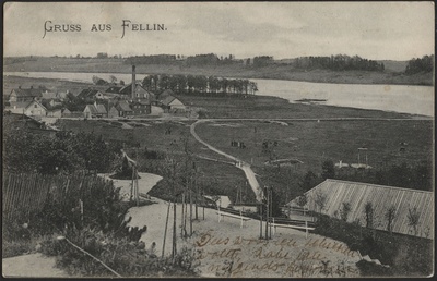 trükipostkaart, Viljandi, Trepimäe puhkenurk, harjutusväljak, auruveski, Mädalepik, järv, u 1909  duplicate photo