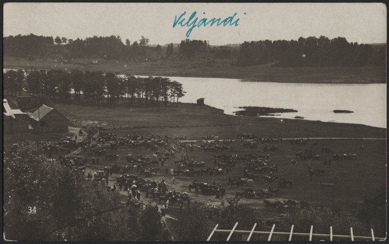 fotopostkaart, Viljandi, järveäärne harjutusväljak (söjaväe), laat, u 1915, foto J. Riet