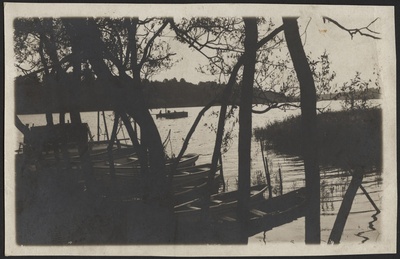 fotopostkaart, Viljandi, järv, väike paadisadam Mädalepiku all, kalda-alad, u 1915  duplicate photo