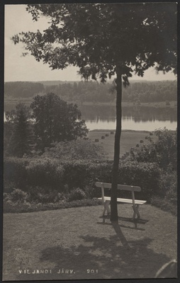 fotopostkaart, Viljandi, Lutsu tn 3, aianurk, pink, u 1915, foto J. Riet  duplicate photo