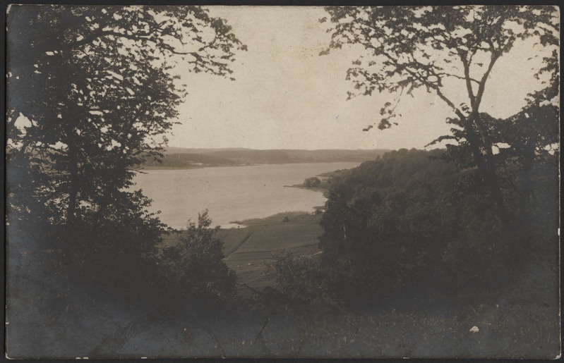 fotopostkaart, Viljandi, järv Männimäe all, kalda-alad, Sammuli tellisetehas, u 1908, foto Christin (Narva)