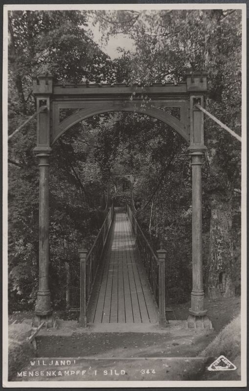 fotopostkaart, Viljandi, rippsild, järve poolt, u 1935, foto J. Riet