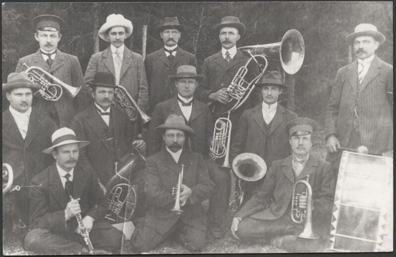 fotokoopia, Suure-Kõpu Vabatahtliku Tuletõrje Ühingu pasunakoor, 1925?