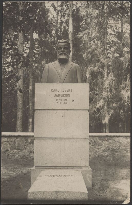 fotopostkaart, Pärnnumaa, Kurgja, C. R. Jakobsoni hauasammas, 1927