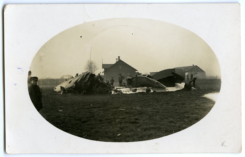 Ruins of a broken plane against the Lasnamäe fire tower