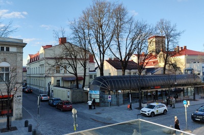 Vaade Virumäelt Viru ja Aia tänava nurgale Tallinnas rephoto