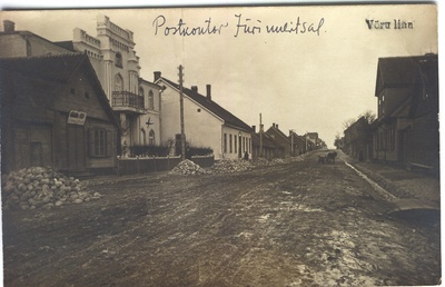 Postcard. Võru post office building Jüri tn. 1920. A.  duplicate photo