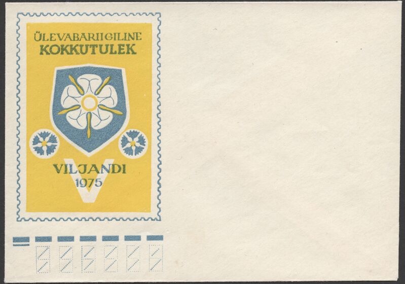 kirjaümbrik, filatelistide ülevabariikliku kokkutuleku logo, Viljandi 1975