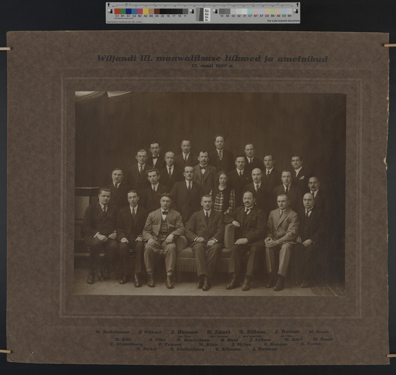foto papil, Viljandi Maavalitsus, liikmed ja ametnikud, nimed, 1927, foto J. Riet