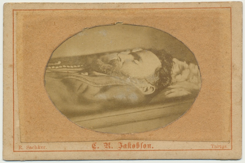 foto, C. R. Jakobson surivoodil, 1882, foto R. Sachker