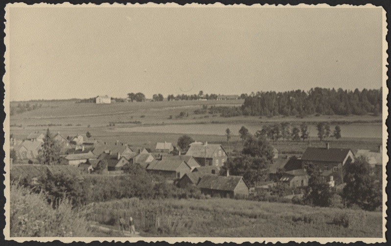 fotopostkaart, Viljandi, vaade Jakobsoni tn-lt Kivistiku linnaosale (Põllu ja Tartu tn vahel), taamal järv ja Viiratsi, u 1935