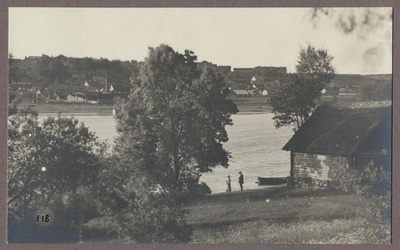 foto albumis, Viljandi, vastaskallas, küün, järv, linn, u 1910, foto J. Riet  duplicate photo