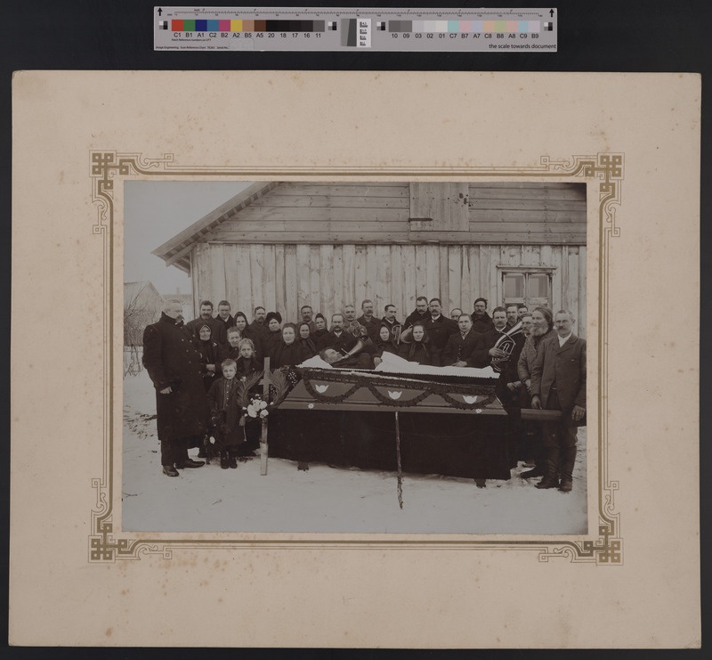 Foto papil, Suure-Jaani khk, matus, orkestrijuht Ado Mägi kirst'us 1912
