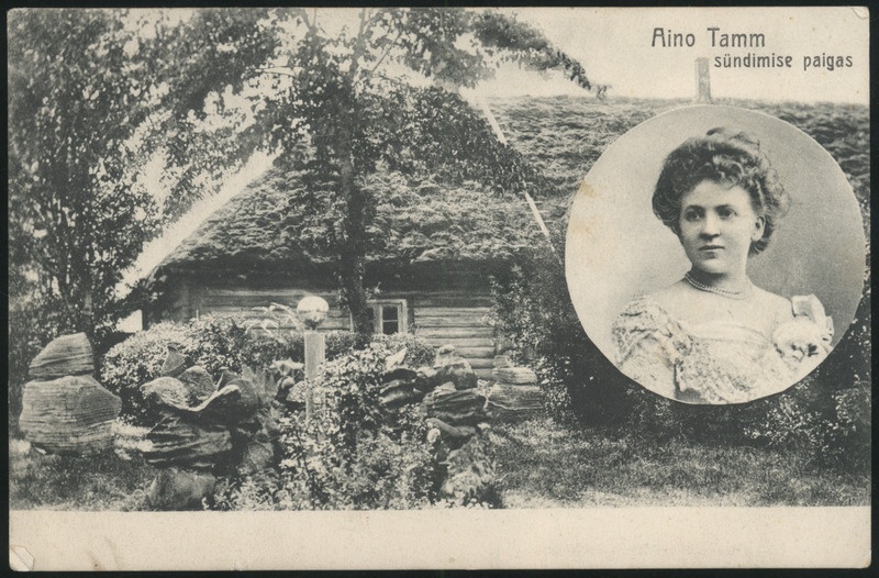 trükipilt, Tarvastu khk, Aino Tamm, muusika, sünnitalu ja rinnaportree. u 1905