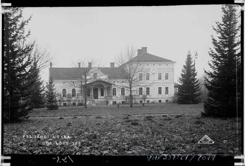 fotonegatiiv, Viljandi mõis, peahoone (nn Uus loss), u 1910, foto J. Riet