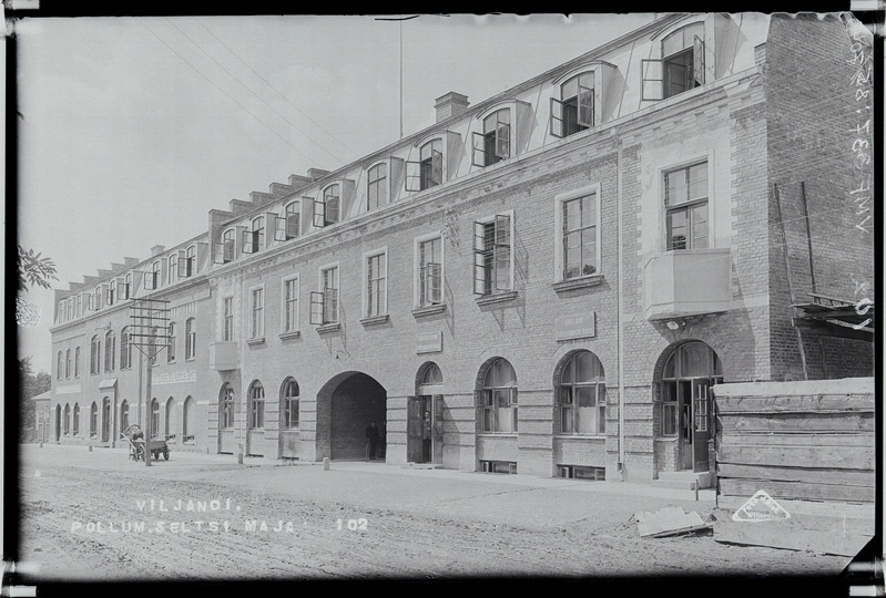 fotonegatiiv, Viljandi, Tallinna tn 3, Viljandi Eesti Põllumeeste Selts, maja enne ümberehitust 1923-25 foto J. Riet
