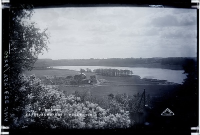 fotonegatiiv, Viljandi järv ümbrusega, auruveski, Mädalepik, u 1915, foto J. Riet  duplicate photo