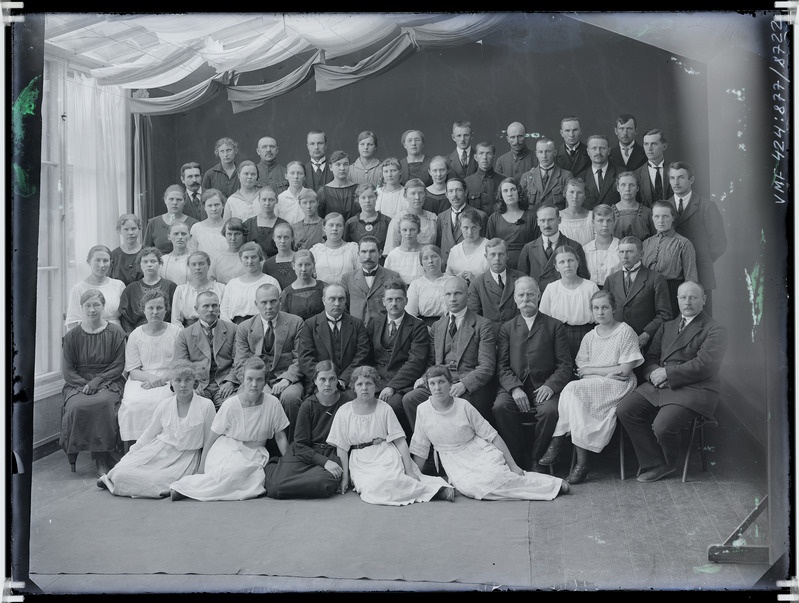 fotonegatiiv, Viljandi, kooliõpetajate kursus, grupp,1922 foto J.Riet