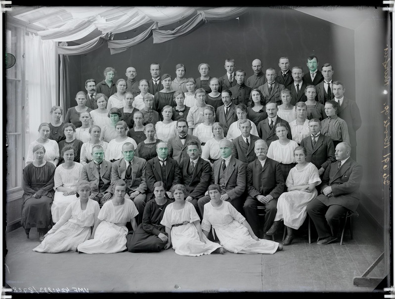 fotonegatiiv, Viljandi, kooliõpetajad, kursus, grupp, 1922 foto J.Riet