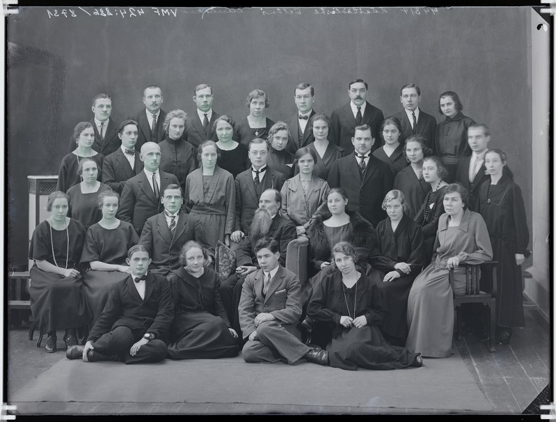fotonegatiiv, Viljandi Käsitööliste Selts, laulukoor, 1924 foto J.Riet
