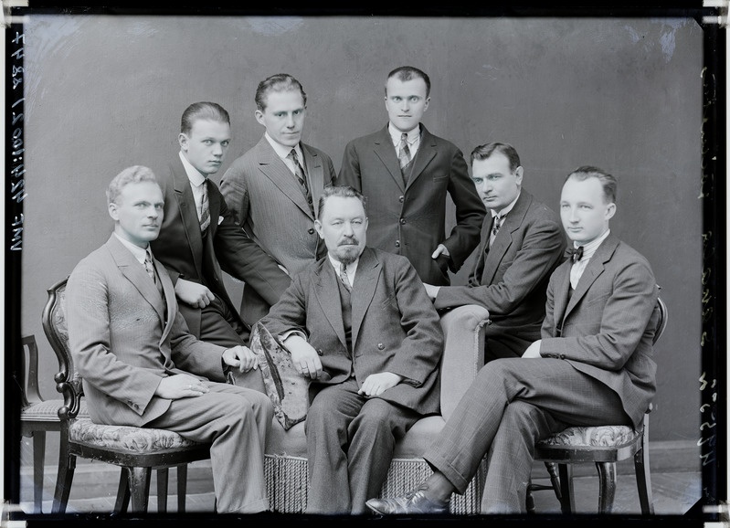 fotonegatiiv, ajaleht Sakala toimetus 1927, foto J. Riet (vt ka positiiv VMF 528:1)