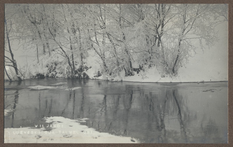 foto albumis, Viljandi, Uueveski oja talvel, u 1920, foto J. Riet
