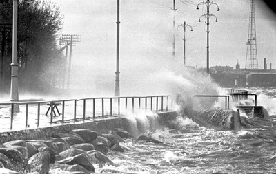 Storm. Seawalls hit the Pirita road.  similar photo