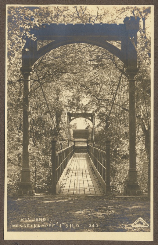 foto albumis, Viljandi, rippsild, lauluväljaku poolt, u 1935, foto J. Riet