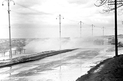 Storm. Seawalls hit the Pirita road.  similar photo