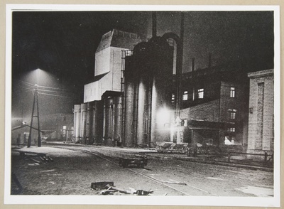 Kohtla-järve. Oil shale industry at night  duplicate photo
