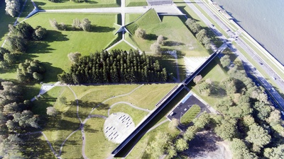 Maarjamäe kommunismiohvrite memoriaal. JVR Arhitektid. Droonifoto  duplicate photo