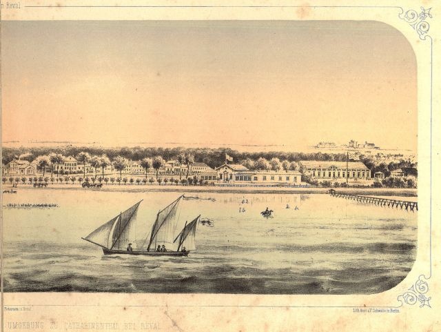 View of Cadrioru from the sea. Page from Tallinn album