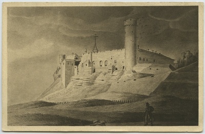 Tallinn. Ungern-Sternberg, "Der alte Teil der Schlossmauer von Reval II", 1811, Toompea loss  duplicate photo