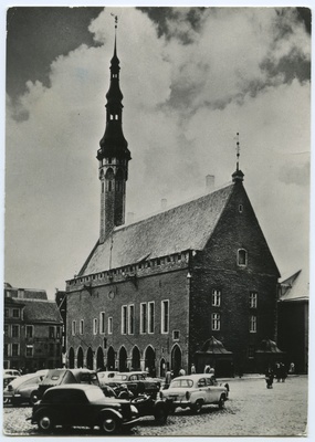 Postkaart Vaade Raekojale Voorimehe t. nurgalt.  duplicate photo