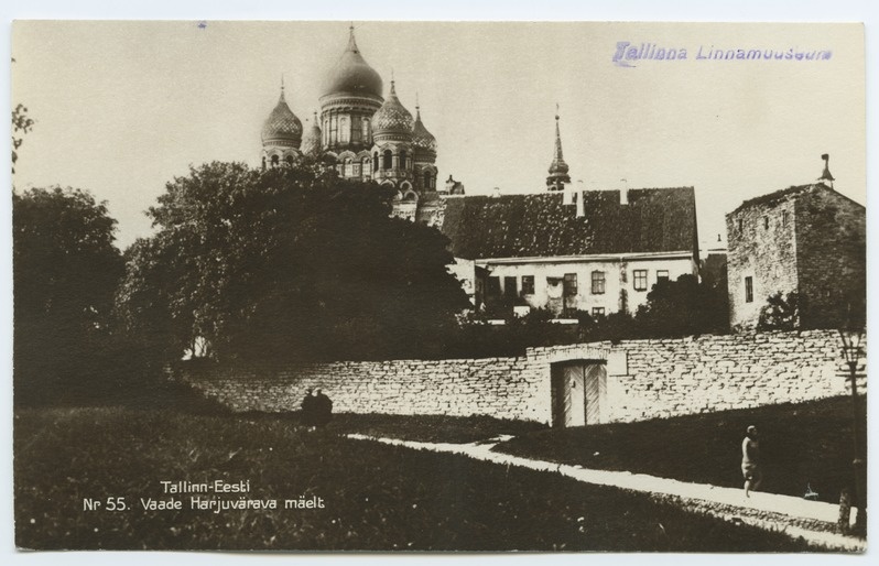 Tallinn, vaade Harjuvärava mäelt Toompeale, paremal Neitsi torn, taga Aleksander Nevski katedraal.